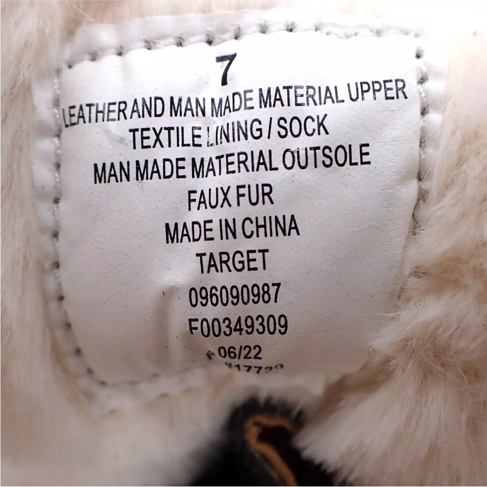 Nubuck Leather And Faux Fur Winter Boots Target Brand Tan Snow Warm - Picture 8 of 9